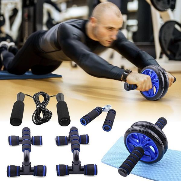 

training equipment abdominal wheel set jump rope grip push-up support fitness muscle home sports equipment1