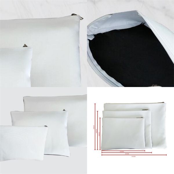 

sublimation blank makeup cosmetic bags accessory new pattern originality portable canvas bags girl women 3 size wallets white 8 5yt m2