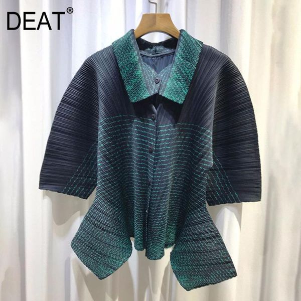 

облицовые плиссированные куртки женщины полосатый batwing elegant повседневная слойная рукава нерегулярных осложневых воротников 2020 новая, Black;brown