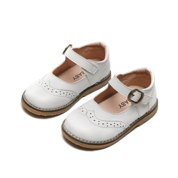 

flat shoes 2021 kids princess girls school white pink black leather party dress baby casual sneakers, Black;grey
