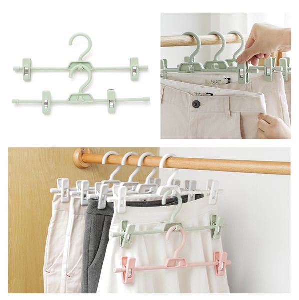 

adjustable clothespins hanger trousers skirt peg hanger space saving hook rack plastic pants fix clip hanger