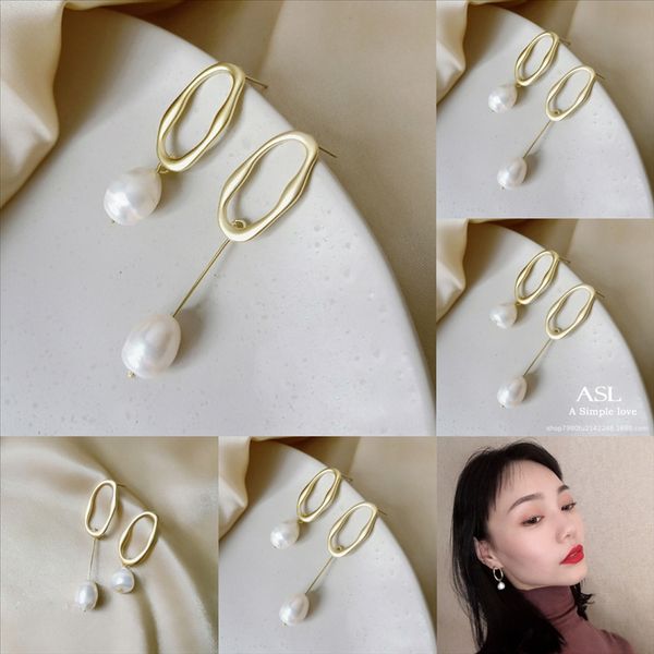 

fzan trendy waterdrop pu leather earring earrings bead seed printing flamingo earring wedding charm pendant ear hook eardrop women, Golden