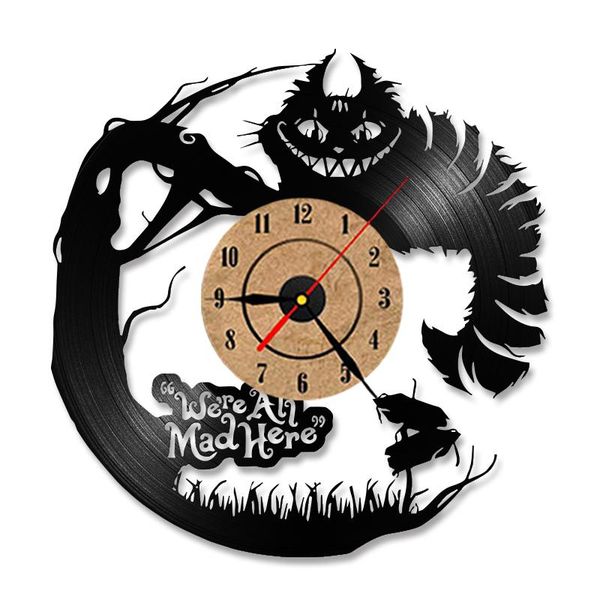 

3d cartoon alice in wonderland vinyl record led clock creative cd record clock new design hanging clock home decor q bbyckz