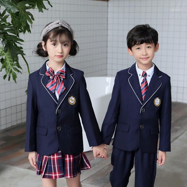 

clothing sets autumn winter children's class suits and girl's boy's school uniforms kindergartens british uniform1, White