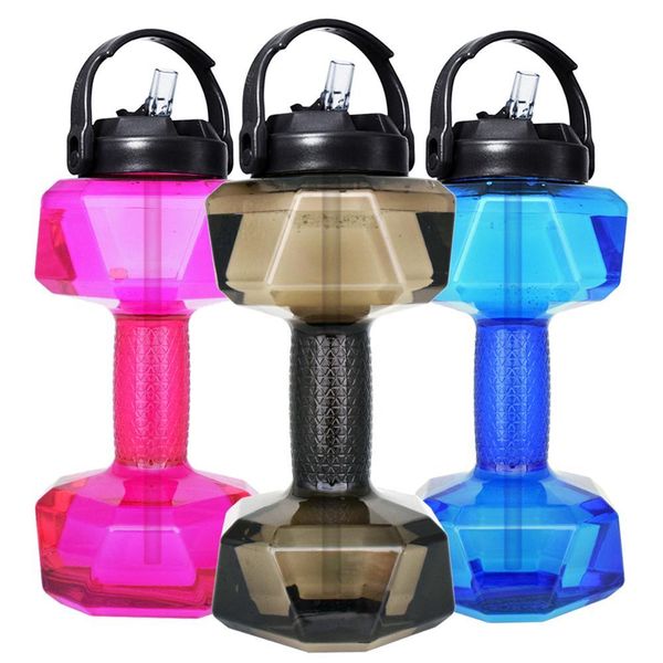 

buildlife 2.2l 73oz dumbbell shaped sport fitness water bottle bpa portable large capacity water creative outdoor sports 201116