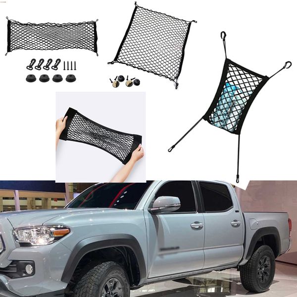

for toyota tacoma 2011-2021 car vehicle black rear trunk cargo baggage organizer storage nylon plain vertical seat net
