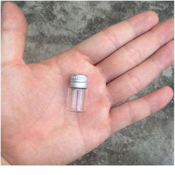 

2ml mini glass bottles crafts cute bottles aluminum cover empty wishing gift bottles jars decorate 100pcs bbybxg