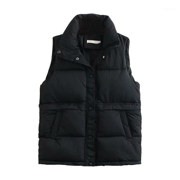 

fashion parkas outerwear clothes female solid sleeveless jackets loose casual breasted vest women warm winter vests coat1, Black;white