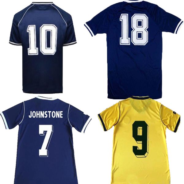 

1982 world cup dalglish strachan miller souness hansen mens soccer jerseys 1986 scotland national team retro football shirts uniforms, Black