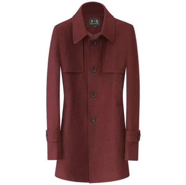 

men's wool & blends red casual woolen coat men trench coats long sleeves overcoat mens cashmere casaco masculino inverno erkek england, Black