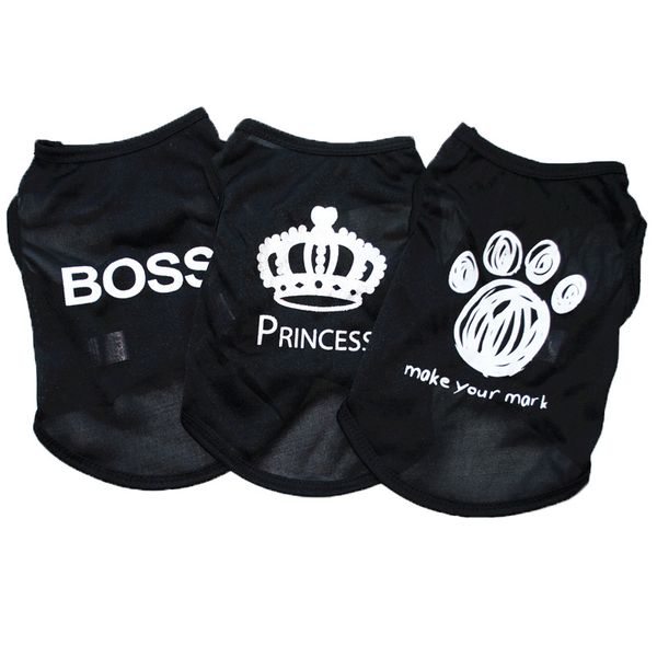 

cute boss princess print pet vest breathable mesh dog clothes puppy cat apprael chihuahua clothing for small dogs