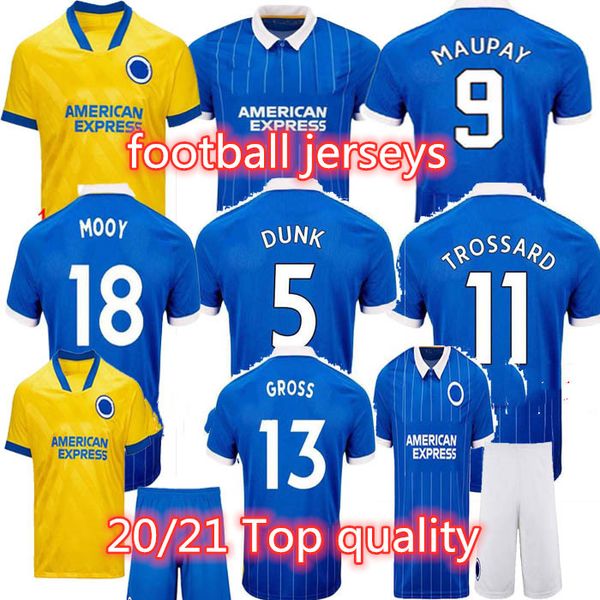 

new 2020 2021 men + kids hove albion soccer jerseys maupay lallana dunk hove albion connolly trossard men kids jersey uniforms 20 21, Black;yellow