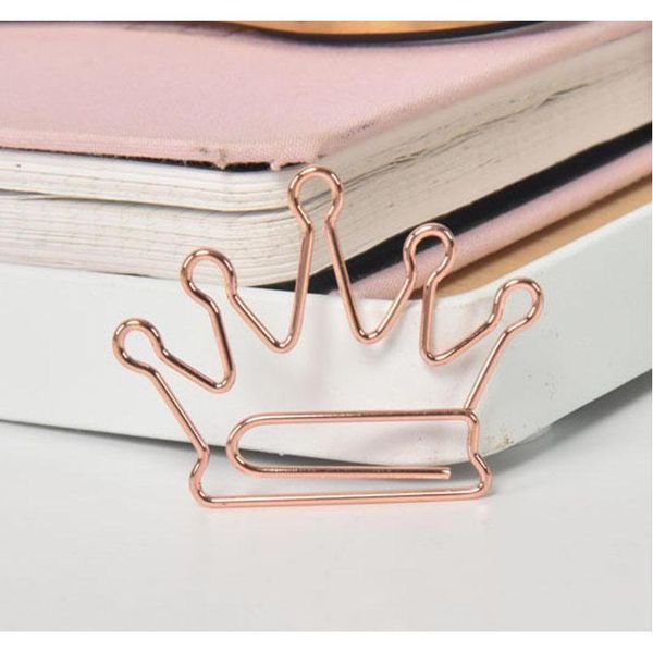 

rose gold crown flamingo paper clips creative metal paper clips bookmark memo planner clips school office stat wmtote fivegarden