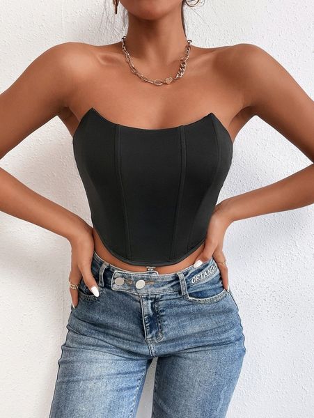 

petite curved hem tube 66lo#, White