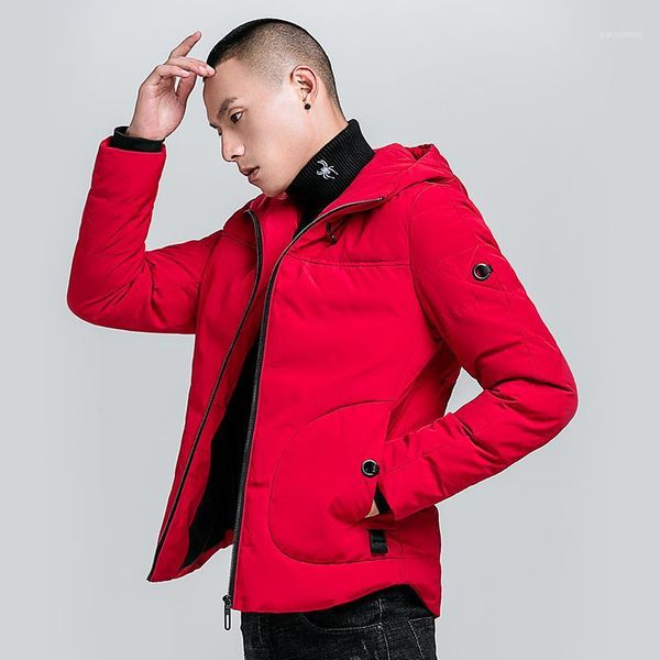 

2019 mens winter solid parka warm jackets simple hem practical waterproof zipper pocket parka1, Tan;black