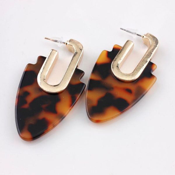 

zwpon 2021 new acetate arrow hoop earrings fashion women statement earrings pendientes designer jewelry wholesale, Golden;silver