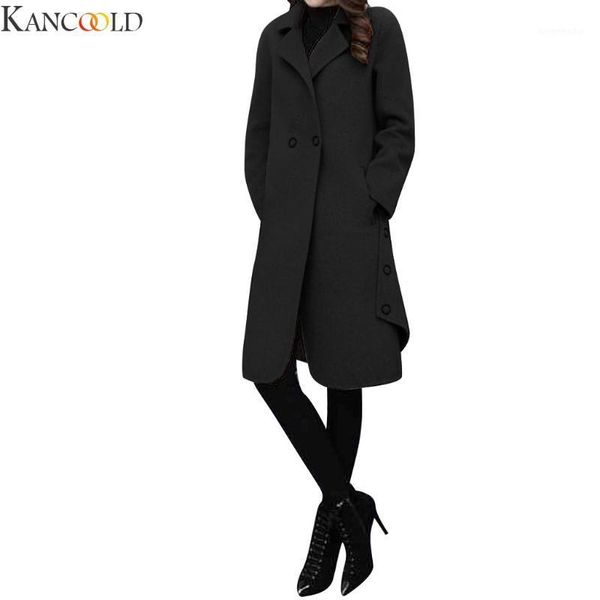 

kancoold autumn new fashion brand woman classic coat waterproof raincoat business outerwear big pocket jacket1, Tan;black