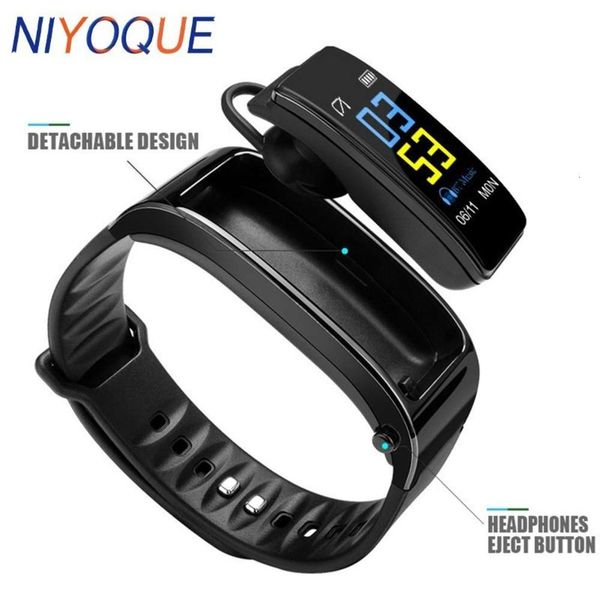 

headset with bluetooth heart rate control, smart bracelet for iphone, huawei and