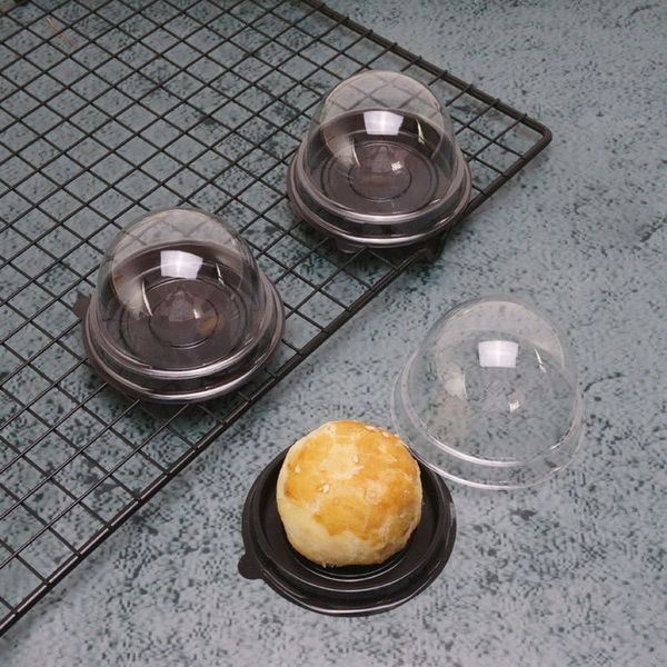 

factory price individual box single 2pcs=1set moon cake round tray plastic mooncake pvc food gift packaging boxes