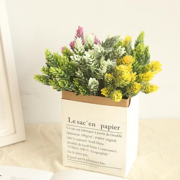 

decorative flowers & wreaths 1pcs 21 heads silk green plant pineapple grass plants for home table wedding decor diy gift artificial flower b