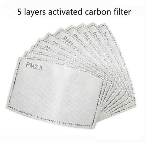 

protective us stock reusable 5-layer activated filter pm2.5 masks anti haze dustproof replaceable filters activate carbo
