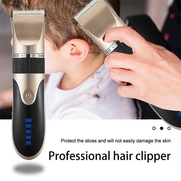 

professional hair clipper electric shaver for men rechargeable cutting machine beard blade razor cutter adjustable trimmer 220119