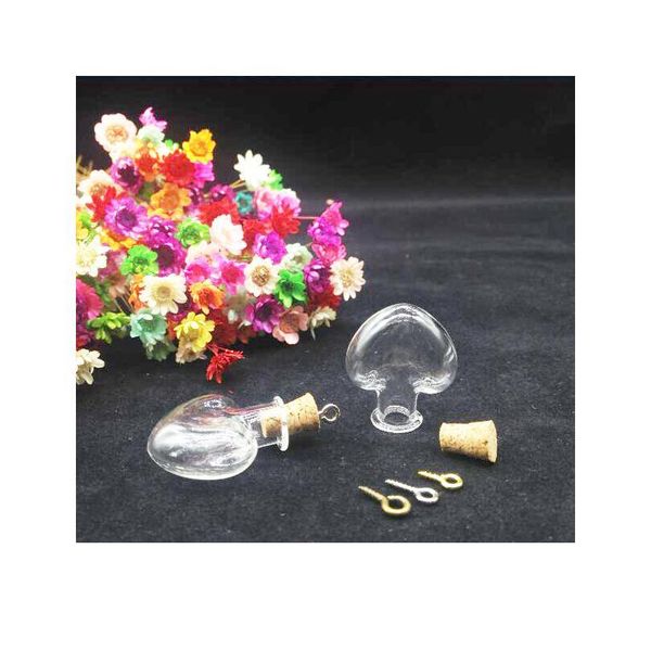 

20sets/lot mini wishing glass bottle peach heart shape vial cork ser jar with corked container mini diy e sqcyxa, Black