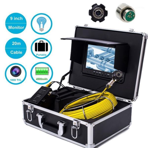 

ip68 waterproof industrial camera 23mm screen drain pipe video inspection camera system 20m 9inch with 12pcs adjustable led1