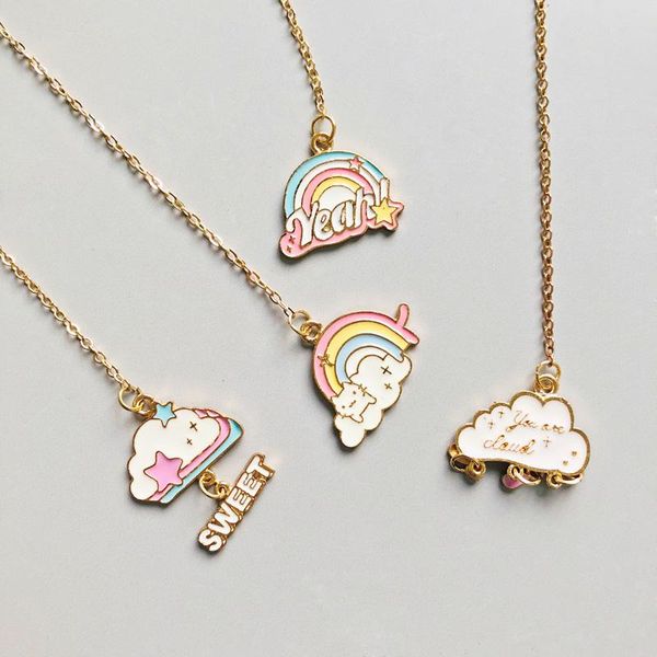

1x cute could rainbow metal chain pendant bookmark marker of page school stationery 1x cute h wmtvol