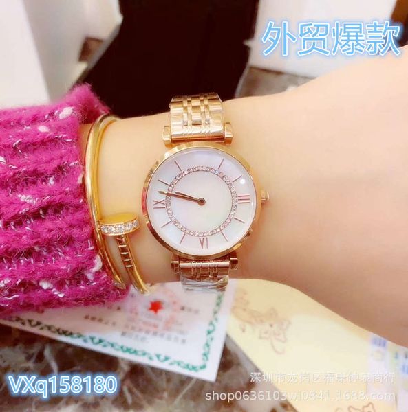 

wheel watch star women's new ferris all fritillaria face quartz simple temperament waterproof schoolgirl wristwatch, Slivery;brown