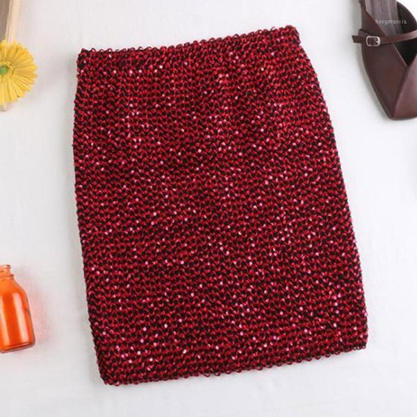 

women skirts red sequined pencil skirt female casual high waist stretchy wrap mini skirt office lady party street bodycon1, Black