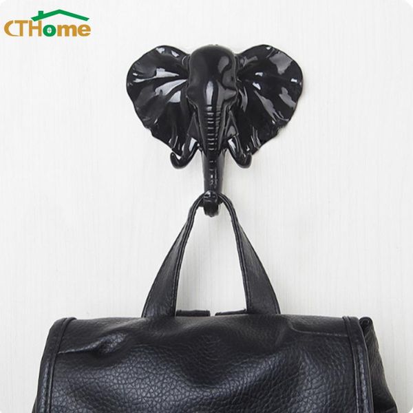 

hooks & rails elephant head animal wall door clothing display storage racks self adhesive towel hanger bag keys holder creative decor