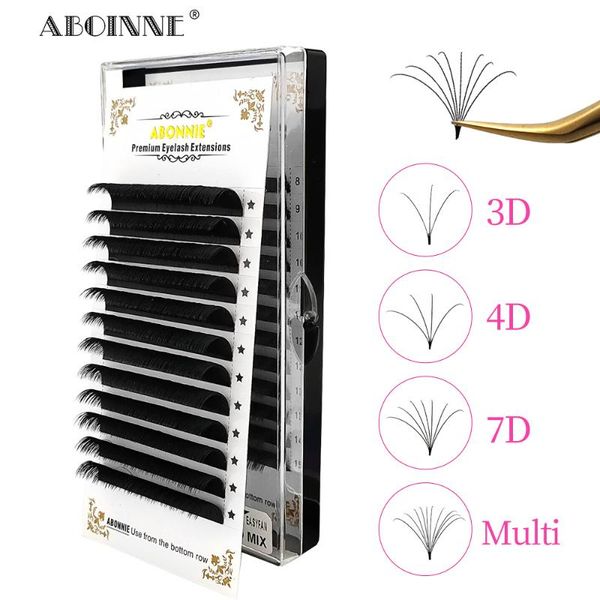 

false eyelashes abonnie easy fan eyelash extension 1s blooming lashes 12lines lash tray for professional salon