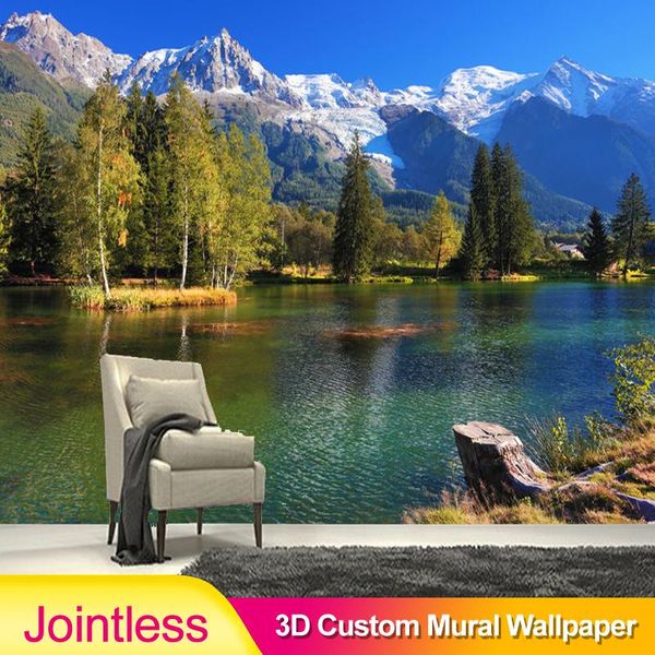 

jointless forest lake moutain natural landscape 3d mural wallpaper living room bedroom sofa tv wall paper home decoration