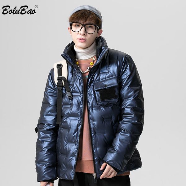 

bolubao trendy brand men stand down jacket men winter solid color down coat warm personality down jackets male clothing q1209, Black