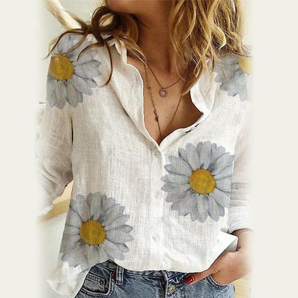 

women fashion long sleeve marguerite dot star print office shirt blouse top, White