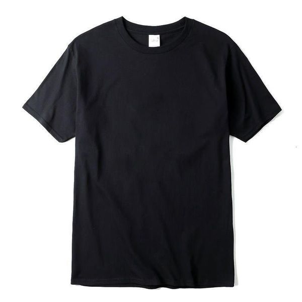 

new solid color short t-shirt casual brand men's 100% cotton o-neck t-shirt for men t-shirt harajuku, White;black