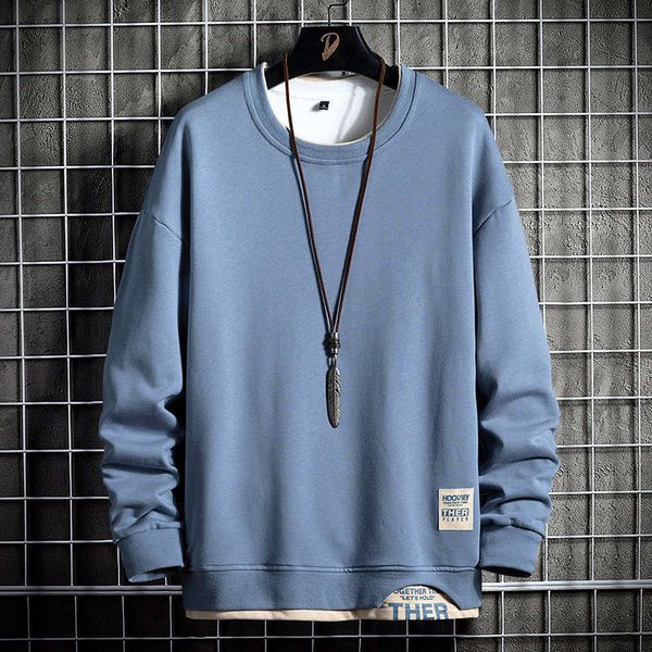 

cashmere thickened sweater men's fashion ins fat plus size round neck casual loose autumn and winter style, Black