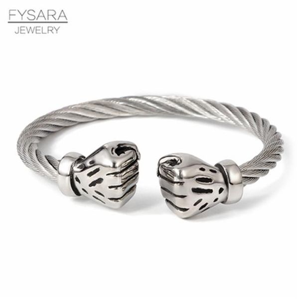 

fysara gold black fist кабель проволоки браслеты старинные манжеты браслеты мода ювелирные изделия мода аксессуары мужчины манжеты панк брас
