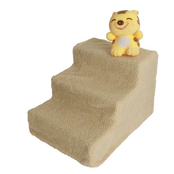 

plastic 3 steps pet stairs cat step ladder dog climb ramp beige 20kg