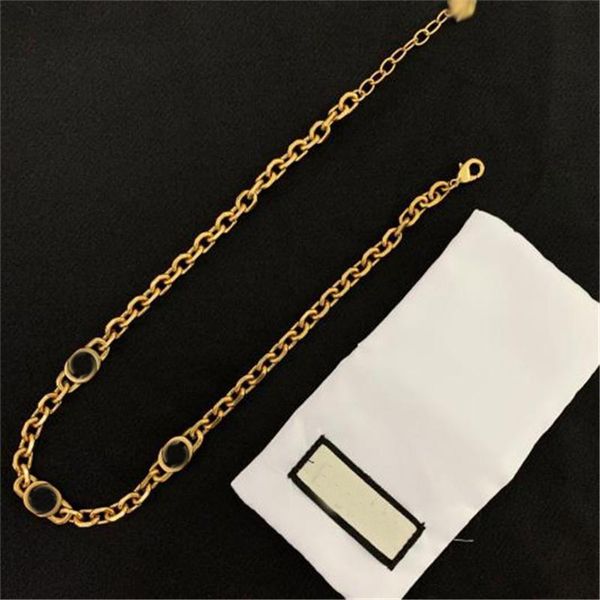 

vintage letter chain necklace brand alphabet earrings women europe america bracelet high version rhinestone earrings chain choker necklace, Black