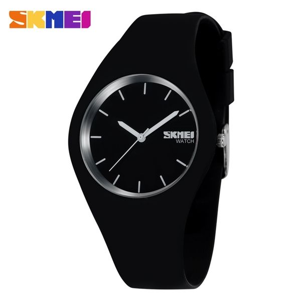 

skmei fashion casual quartz watch women men watches montre femme reloj mujer silicone strap waterproof sport wristwatches 9068 201217, Slivery;brown