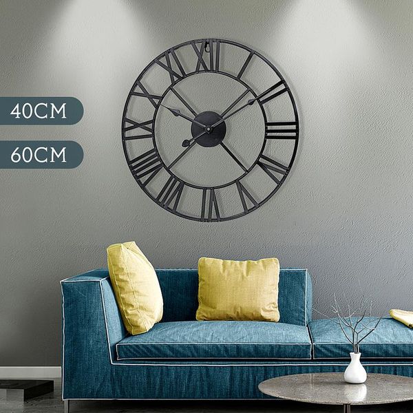 

40cm/60cm wall clock vintage home decor livingroom roman round shape wall decorativehome decoration accessori wmtjbb