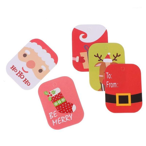 

christmas decorations 100pcs santa claus paper tag colored painting tags tags1