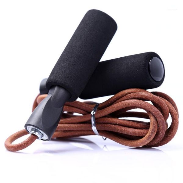 

jump ropes cowhide rope leather skip cord speed fitness aerobic jumping exercise equipment adjustable skipping sport 1