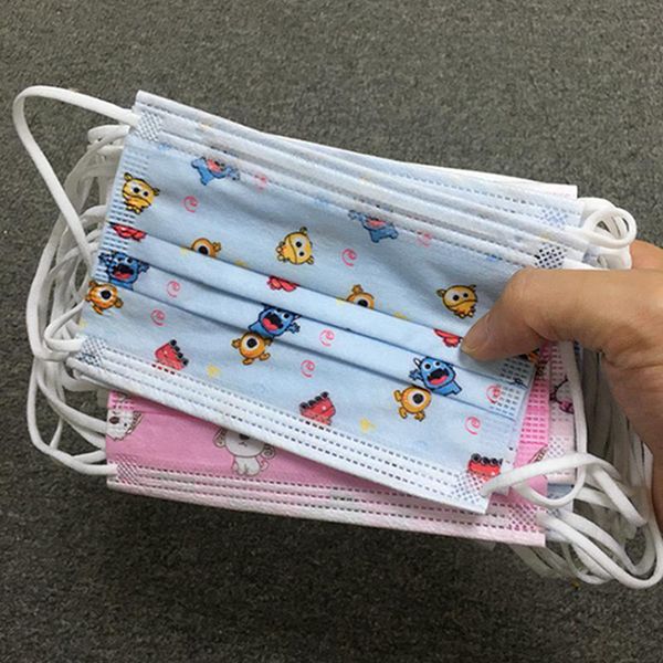 

kids face mask disposable designer mouth masks with elastic ear loop 3 ply breathable for blocking dust air anti-pollution mask iia263