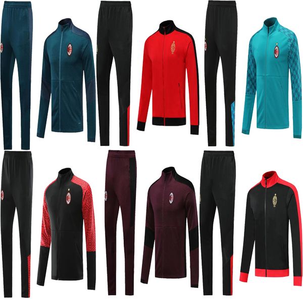 

2020 2021 ac milan camisetas de futbolt ac milan soccer training suit ibrahimovic 2020 2021 soccer training football training tracksu, Black