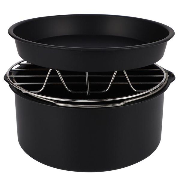 

air fryers 7 inch fryer accessory 3 in 1 multifunctional accessories set kit parts bread shelf cake barrel pizza pan