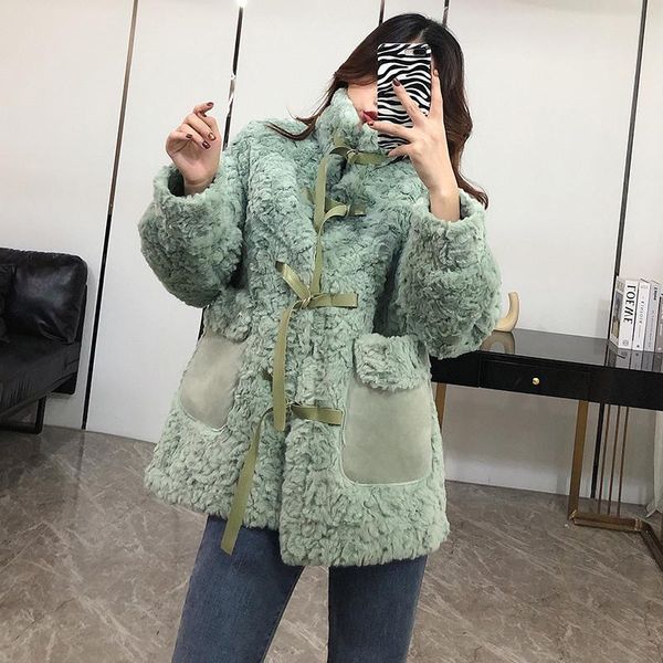 

women fur bubble coat retro chic fashion rex fur coat female autumn winter new thick mid-length oversized jacket, Black