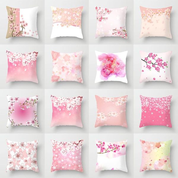 

watercolor painting throw pillow case janpanese elements cherry blosso cushion covers for home sofa chair decorative pillowcases